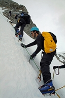 Climbing the fixed ropes
