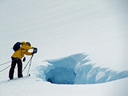 Looking down a Crevasse
